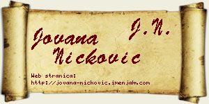 Jovana Ničković vizit kartica